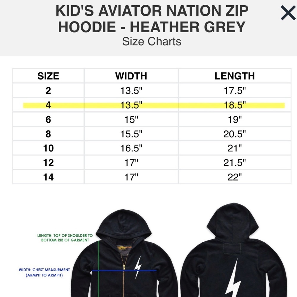 Aviator Nation Kids 4T gray hoodie - Picture 10 of 11